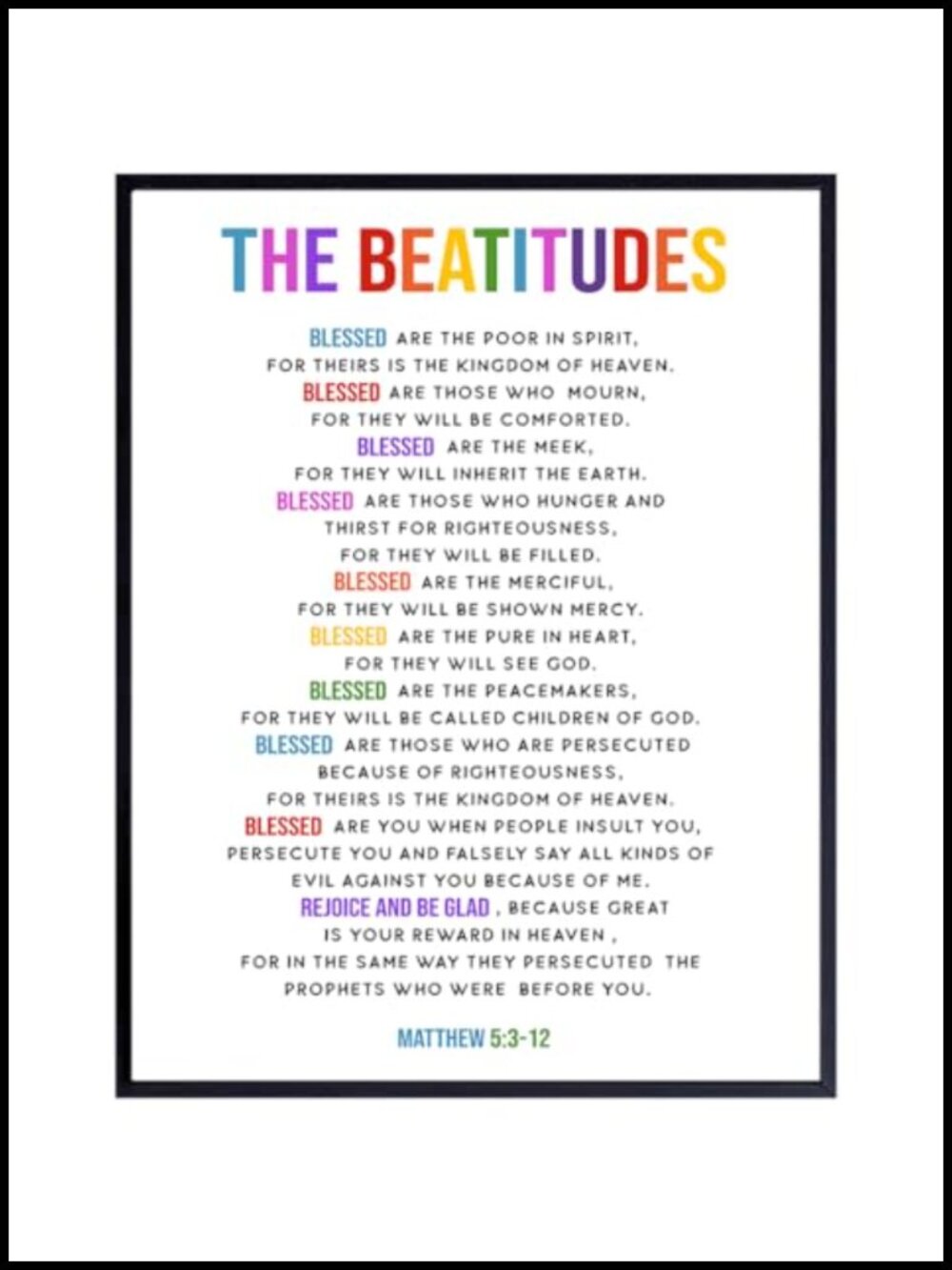 Blessed Wall Art Women 11x14 Unframed Jesus Christ Scripture Bible Verse